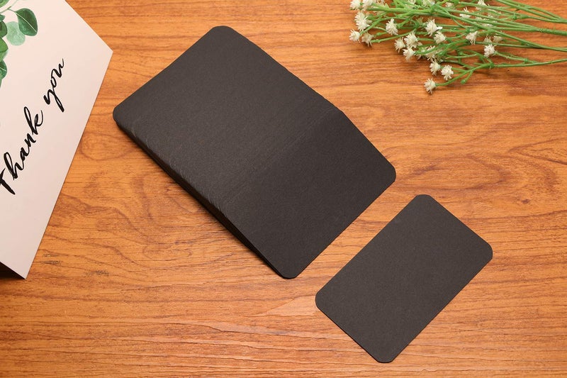 Penta Angel 100 Pcs Mini Paper Blank Gift Notes Cards DIY Craft Small Word Business Message Cards (Black) - Image 3